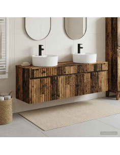 Set di Armadi da Bagno 3 pz Legno antico 49 x 44,5 x 65 cm