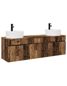Set di Armadi da Bagno 3 pz Legno antico 49 x 44,5 x 65 cm 2