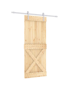 Porta scorrevole Naturale e Bianco 85 x 210 cm 2