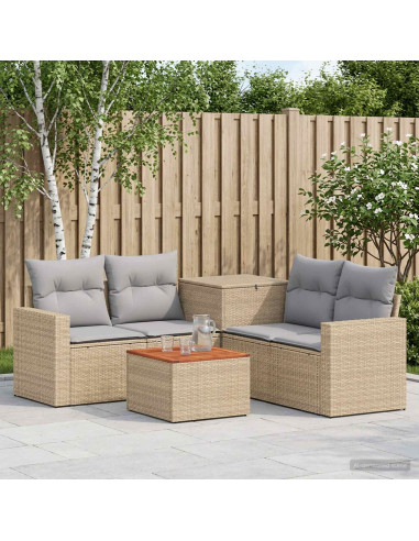 Set di divani 6 pz Beige e Grigio Chiaro