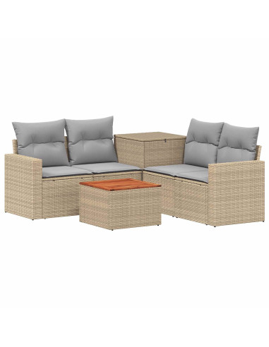 Set di divani 6 pz Beige e Grigio Chiaro