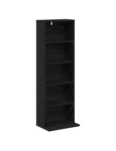Mobile per CD Rovere Nero 33 x 23,5 x 97,5 cm 2