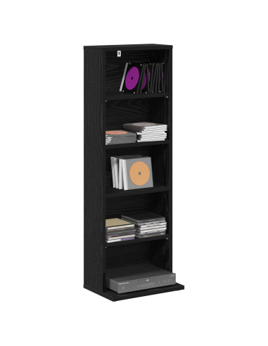 Mobile per CD Rovere Nero 33 x 23,5 x 97,5 cm