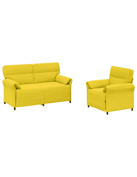 Set di divani 2 pz Giallo Chiaro Tessuto