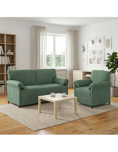 Set di divani 2 pz Verde Mare Velluto