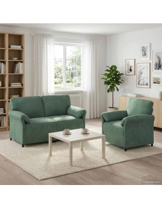 Set di divani 2 pz Verde Mare Velluto