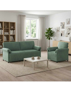 Set di divani 2 pz Verde Mare Velluto
