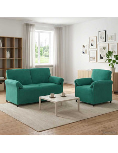 Set di divani 2 pz Turchese Velluto