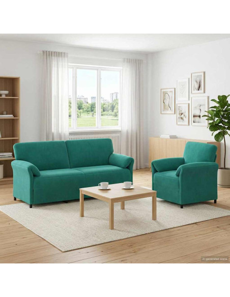 Set di divani 2 pz Turchese Velluto