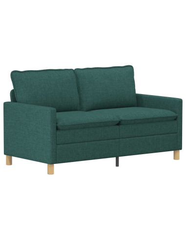 Set di divani 2 pz Verde Scuro Tessuto