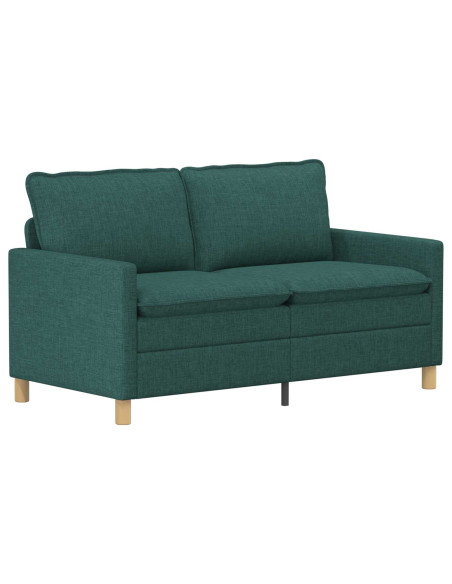 Set di divani 2 pz Verde Scuro Tessuto