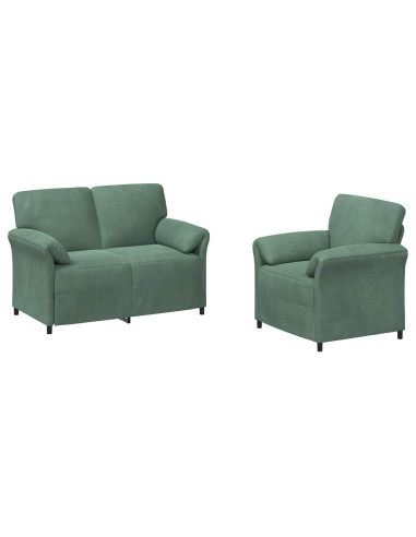 Set di divani 2 pz Verde Mare Velluto
