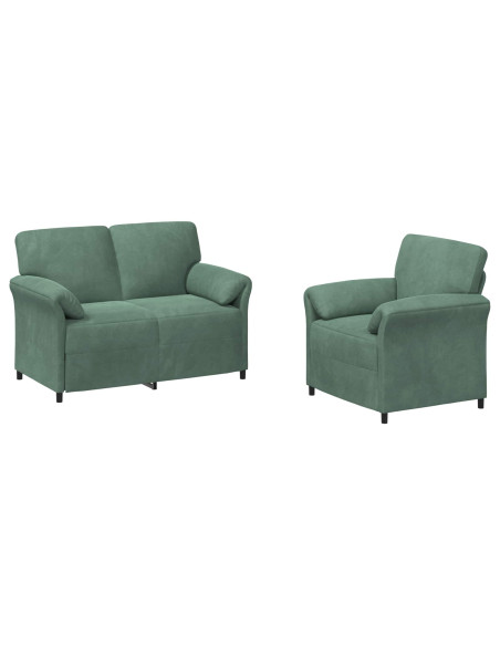 Set di divani 2 pz Verde Mare Velluto