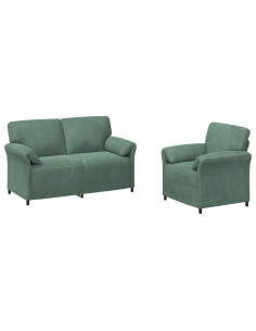 Set di divani 2 pz Verde Mare Velluto 2