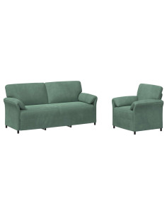 Set di divani 2 pz Verde Mare Velluto 2
