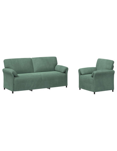 Set di divani 2 pz Verde Mare Velluto