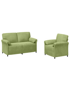 Set di divani 2 pz Verde chiaro Velluto 2