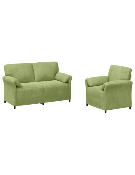 Set di divani 2 pz Verde chiaro Velluto