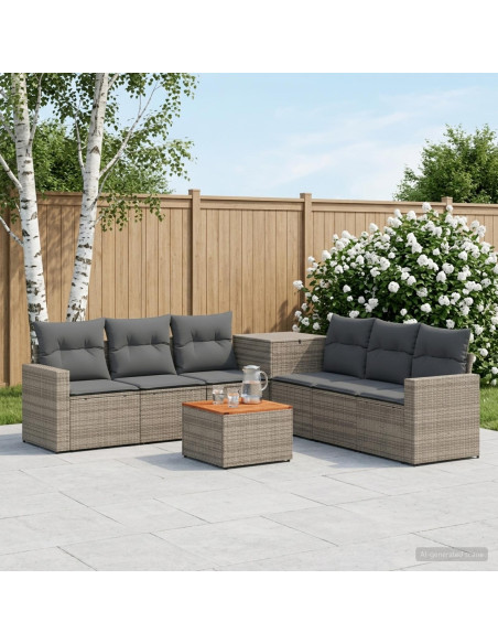 Set di divani 8 pz Grigio e Grigio Scuro