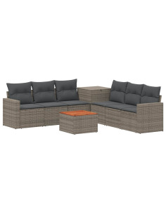 Set di divani 8 pz Grigio e Grigio Scuro 2