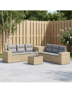 Set di divani 8 pz Beige e Grigio Chiaro