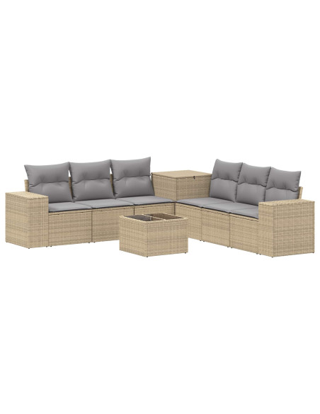 Set di divani 8 pz Beige e Grigio Chiaro