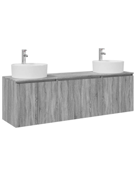Set di Armadi da Bagno 3 pz Sonoma grigio 49,5 x 44,5 x 65 cm