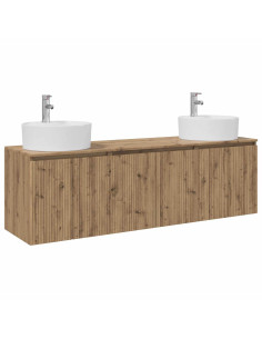 Set di Armadi da Bagno 3 pz Rovere Artigianale 2