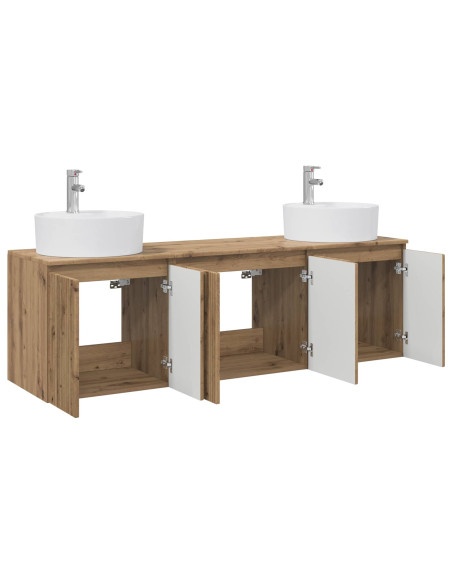 Set di Armadi da Bagno 3 pz Rovere Artigianale