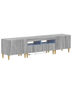 Mobile TV LED a 5 pezzi Sonoma grigio Legno ingegnerizzato