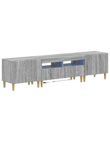 Mobile TV LED a 5 pezzi Sonoma grigio Legno ingegnerizzato