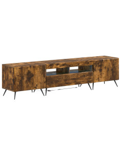 Mobile TV LED a 5 pezzi Rovere Fumo Legno ingegnerizzato