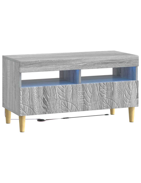 Mobile TV LED a 5 pezzi Sonoma grigio Legno ingegnerizzato