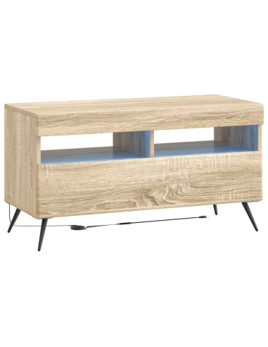 Mobile TV LED a 5 pezzi Rovere Sonoma Legno ingegnerizzato