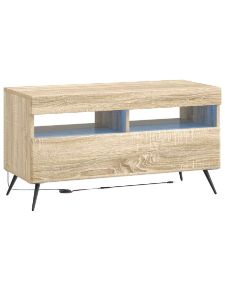 Mobile TV LED a 5 pezzi Rovere Sonoma Legno ingegnerizzato