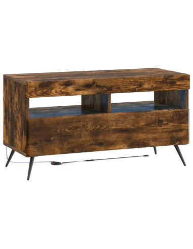 Mobile TV LED a 5 pezzi Rovere Fumo Legno ingegnerizzato