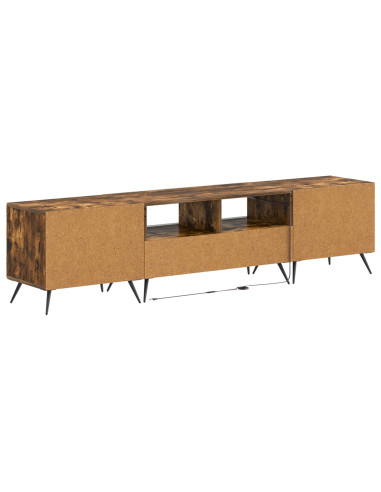 Mobile TV LED a 5 pezzi Rovere Fumo Legno ingegnerizzato