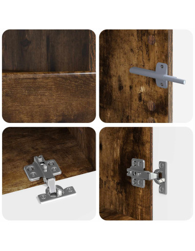 Mobile TV LED a 5 pezzi Rovere Fumo Legno ingegnerizzato