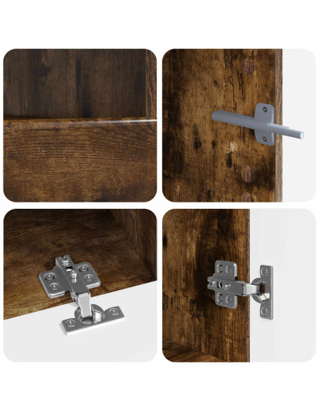 Mobile TV LED a 5 pezzi Rovere Fumo Legno ingegnerizzato
