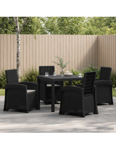Set da Pranzo per Giardino 5 pz Antracite e Grigio chiaro PP