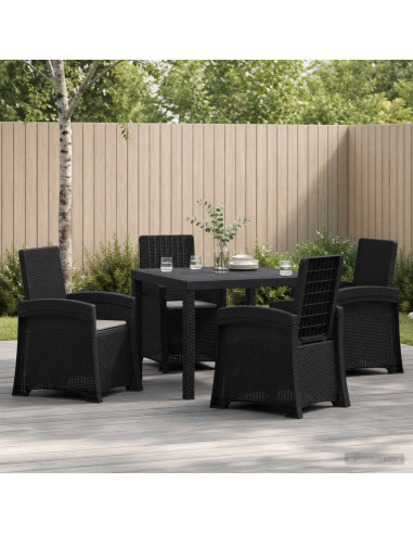 Set da Pranzo per Giardino 5 pz Antracite e Grigio chiaro PP