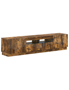 Mobile TV LED a 5 pezzi Rovere Fumo Legno ingegnerizzato