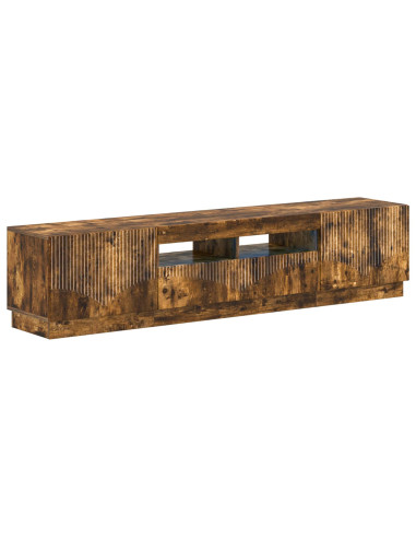 Mobile TV LED a 5 pezzi Rovere Fumo Legno ingegnerizzato