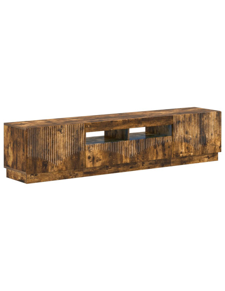Mobile TV LED a 5 pezzi Rovere Fumo Legno ingegnerizzato