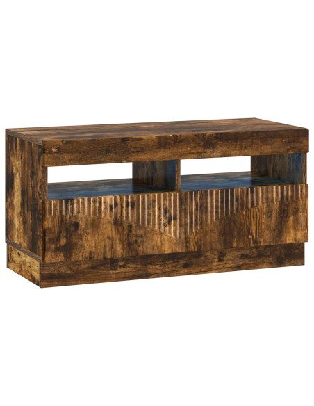 Mobile TV LED a 5 pezzi Rovere Fumo Legno ingegnerizzato