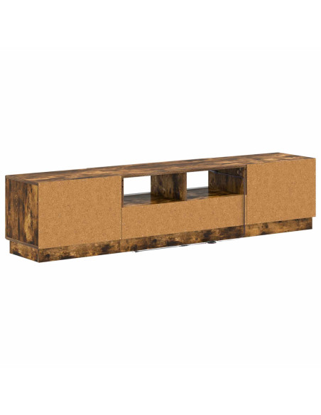 Mobile TV LED a 5 pezzi Rovere Fumo Legno ingegnerizzato