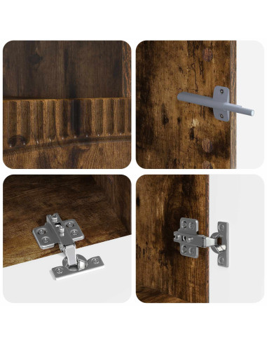 Mobile TV LED a 5 pezzi Rovere Fumo Legno ingegnerizzato