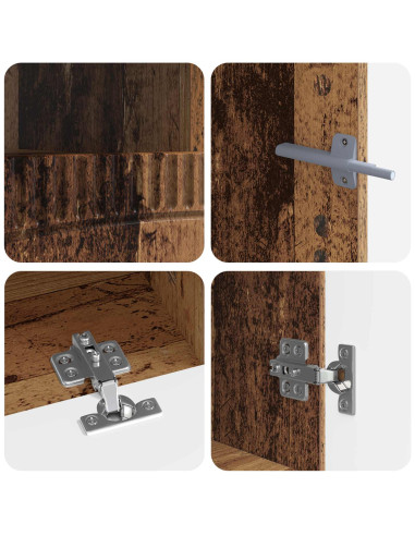 Mobile TV LED a 5 pezzi Legno antico Legno ingegnerizzato