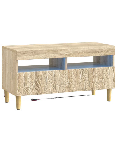 Mobile TV LED a 5 pezzi Rovere Sonoma Legno ingegnerizzato