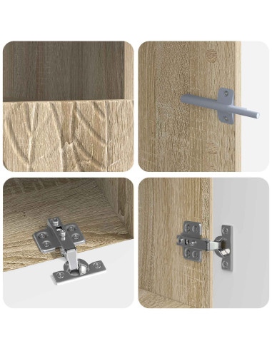 Mobile TV LED a 5 pezzi Rovere Sonoma Legno ingegnerizzato